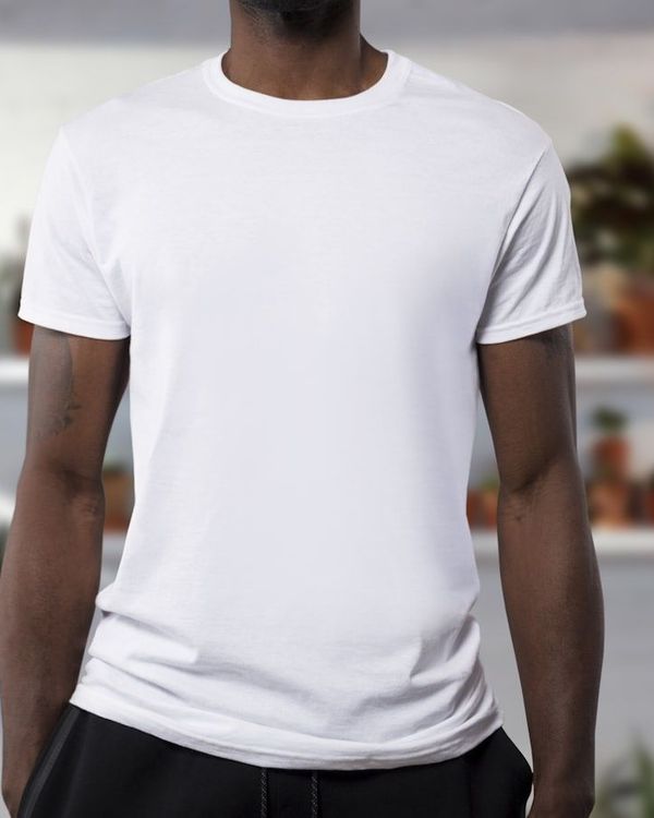 Cotton crew tee, white