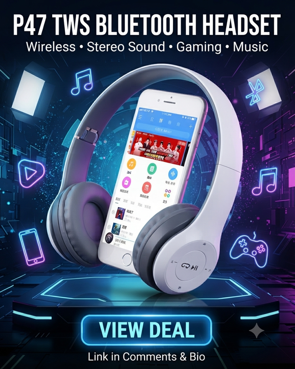 P47 TWS Bluetooth Headset Review – Foldable Wireless Stereo Headphones