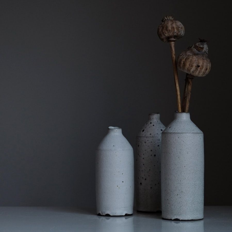 Matte ceramic vase trio