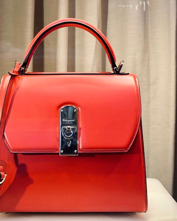 Scarlet top-handle bag